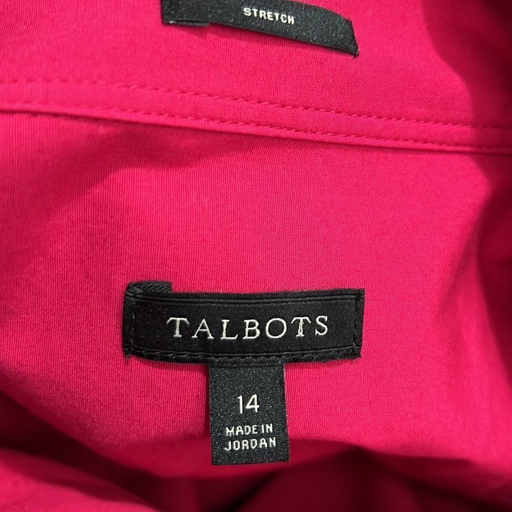 Talbots Fuchsia Pink Button Front Stretch Blouse … - image 7